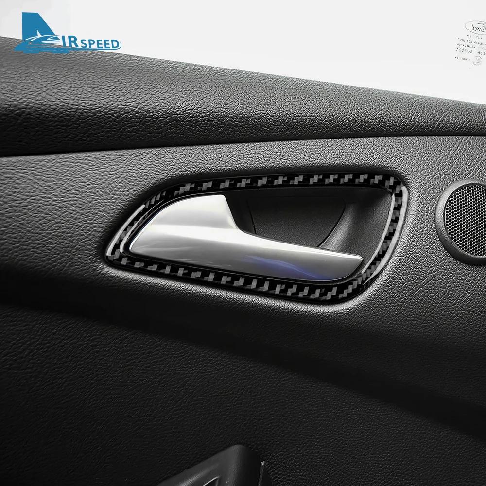 Real Soft Carbon Fiber Sticker For Ford Focus SE ST Ecoboost 2012 2013 2014 LHD RHD Car Door Handle Frame Panel Trim Accessories