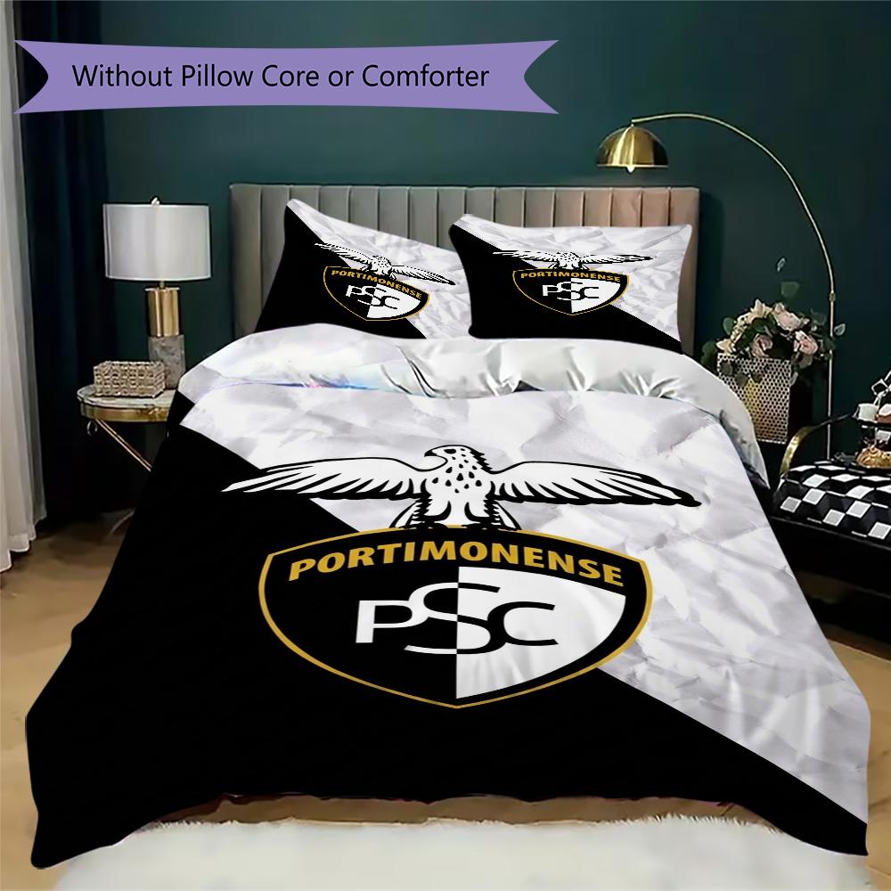 Portimonense SC Pattern Bedding Uilt Set Uilt Cover Pillowcase Home Decoration Birthday Gift (1 * Duvet Cover + 2 * Pillowcase Without Core)