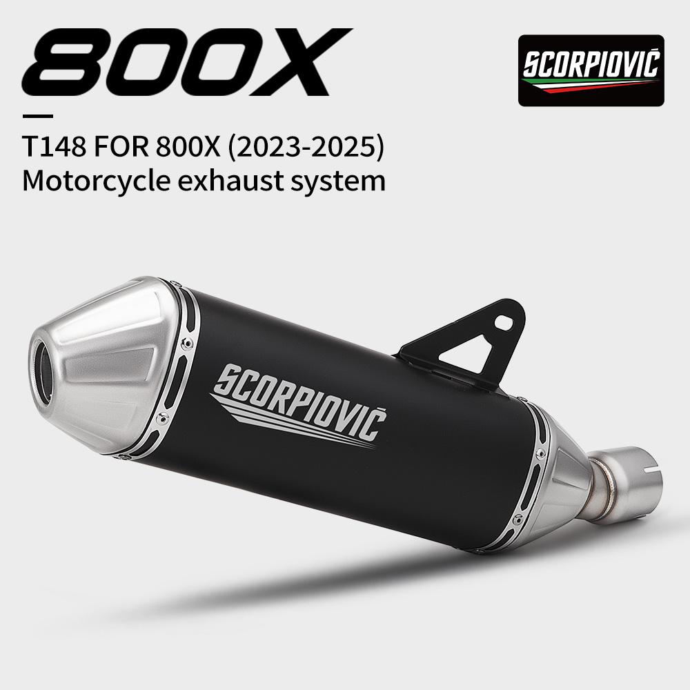 Per Moto 800X 800 X Adventure Rally Pro Scarico Acciaio Inossidabile Slip-on Line Terminale di Scarico con DB Killer Interfaccia 60mm