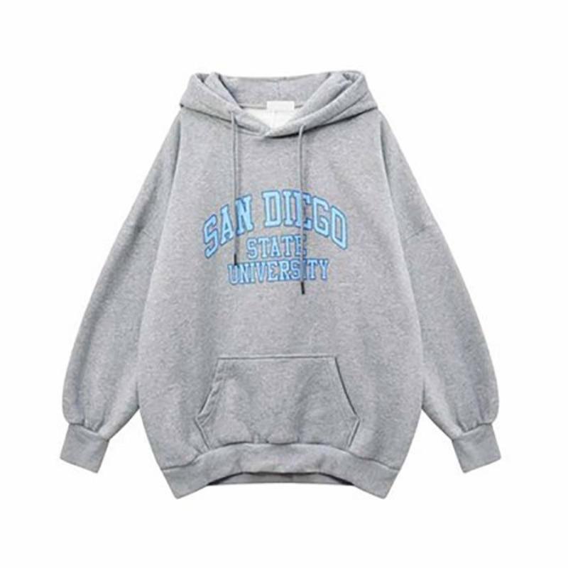 Damen Langarm Kapuzenpullover V-Ausschnitt Lockere Pullover Oberteile Einfarbig Sweatshirts