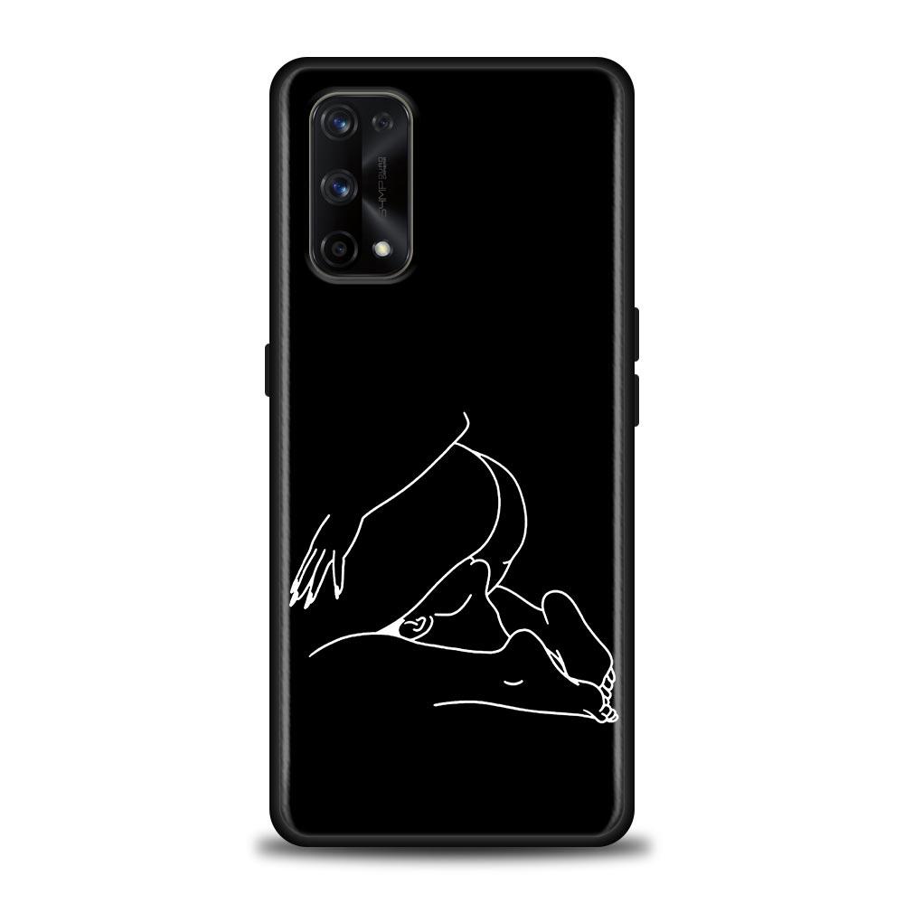 Minimalist Line Art Sexy Lover Kiss Case For Realme C21Y C21 C25 C20 C15 C12 C11 C1 GT Master Neo Neo2 5G Fundas Capa Soft Cases