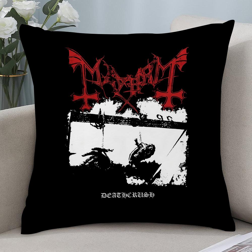 Band M-Mayhem Pillow Case 3D Print Polyester Fiber 40*40 cm Home Sofa Throw Pillow Cover Decoration Festival Gift