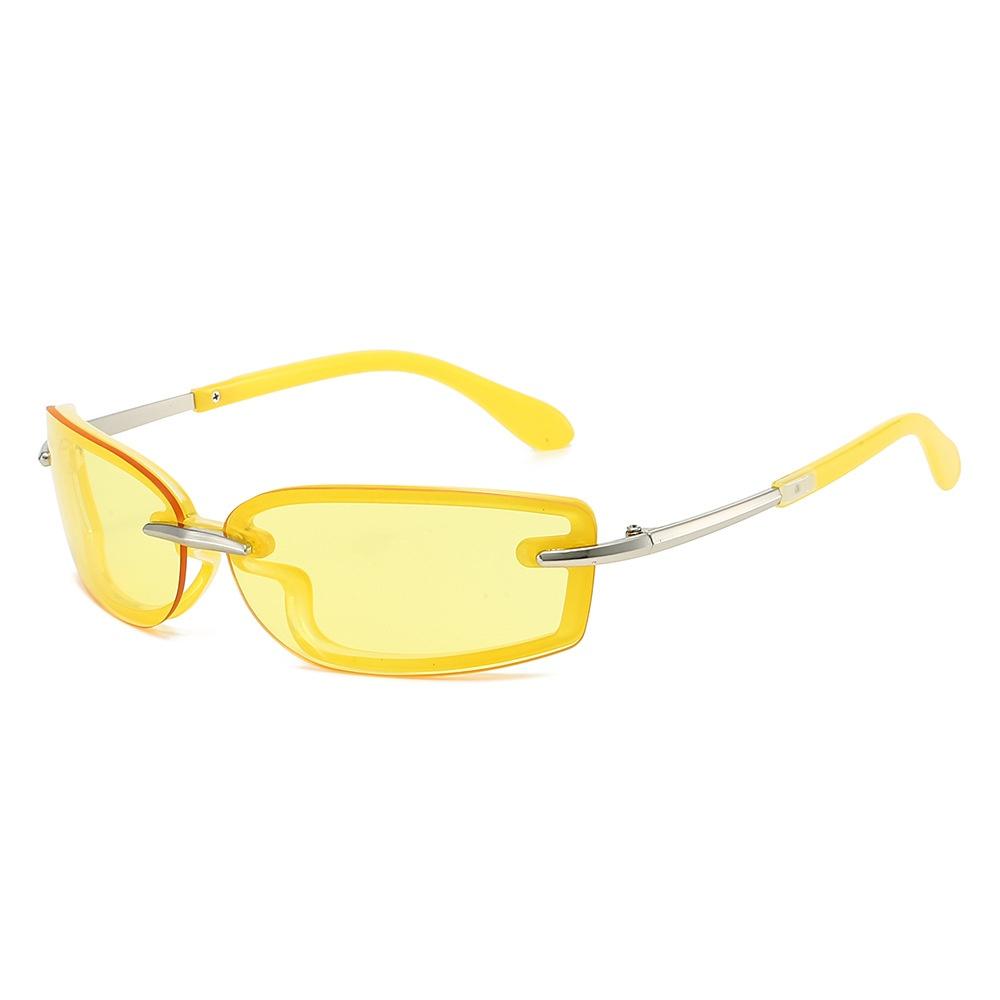 New Luxury Frameless Candy Color Square Women Sunglasses  Retro Punk Anti Ultraviolet Street Shooting Men Sun Glasses Uv400