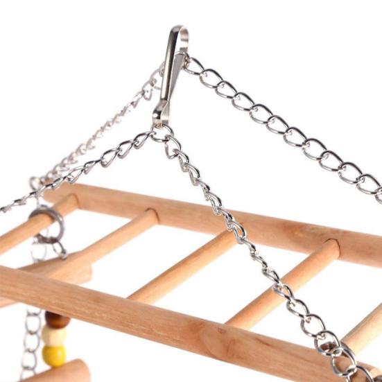 Suspension Climbing Swing Bird Parrot Squirrel Bite Beads Bell Toy Cage Decor