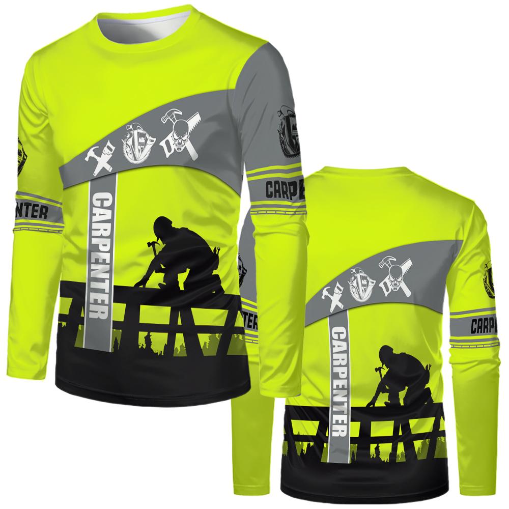 Work Clothing Summer Breathable Men's T-shirt 3D Printing Style Trucker Safety Transportation Work Uniform Oversized Loose Tops