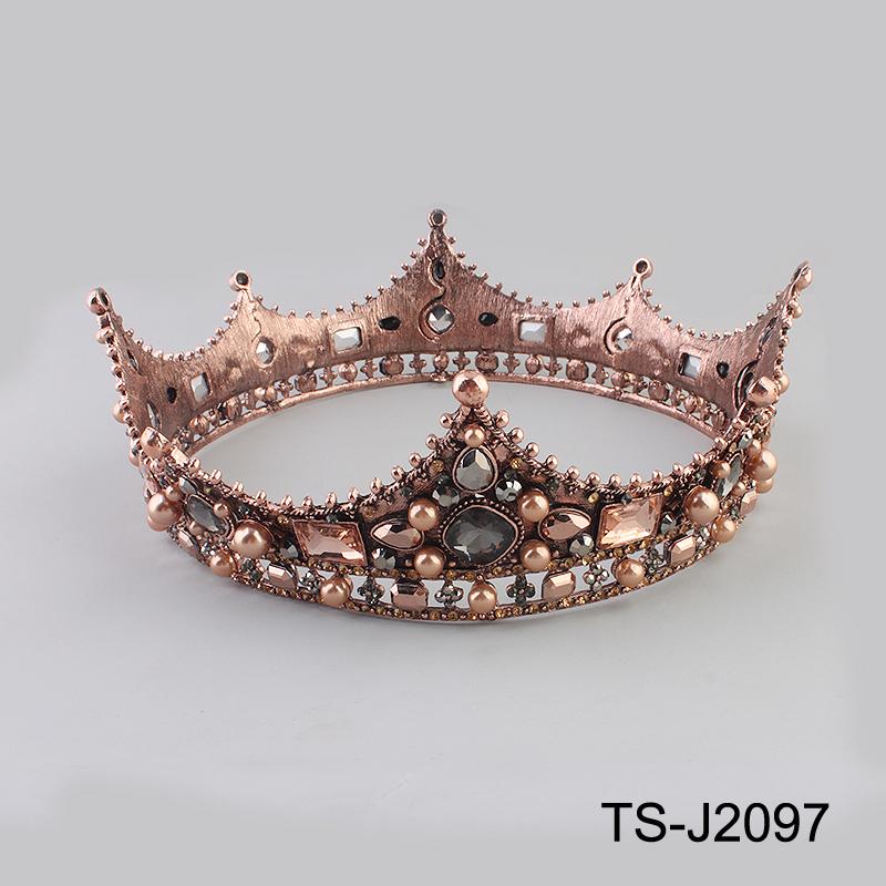 Halloween Party Fairytale Kingdom Happy Wedding Retro Color Crystal Rhinestone Tiaras Coronas Bride Wedding Crown for Bride