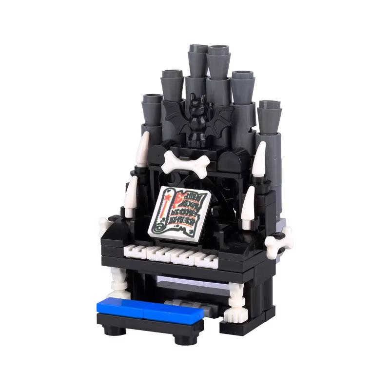 Halloween Decorative MOC Building Blocks Pumpkin Carriage Tombstone Skeleton Flame Horse Accessories Elf House Bricks Toys Gifts
