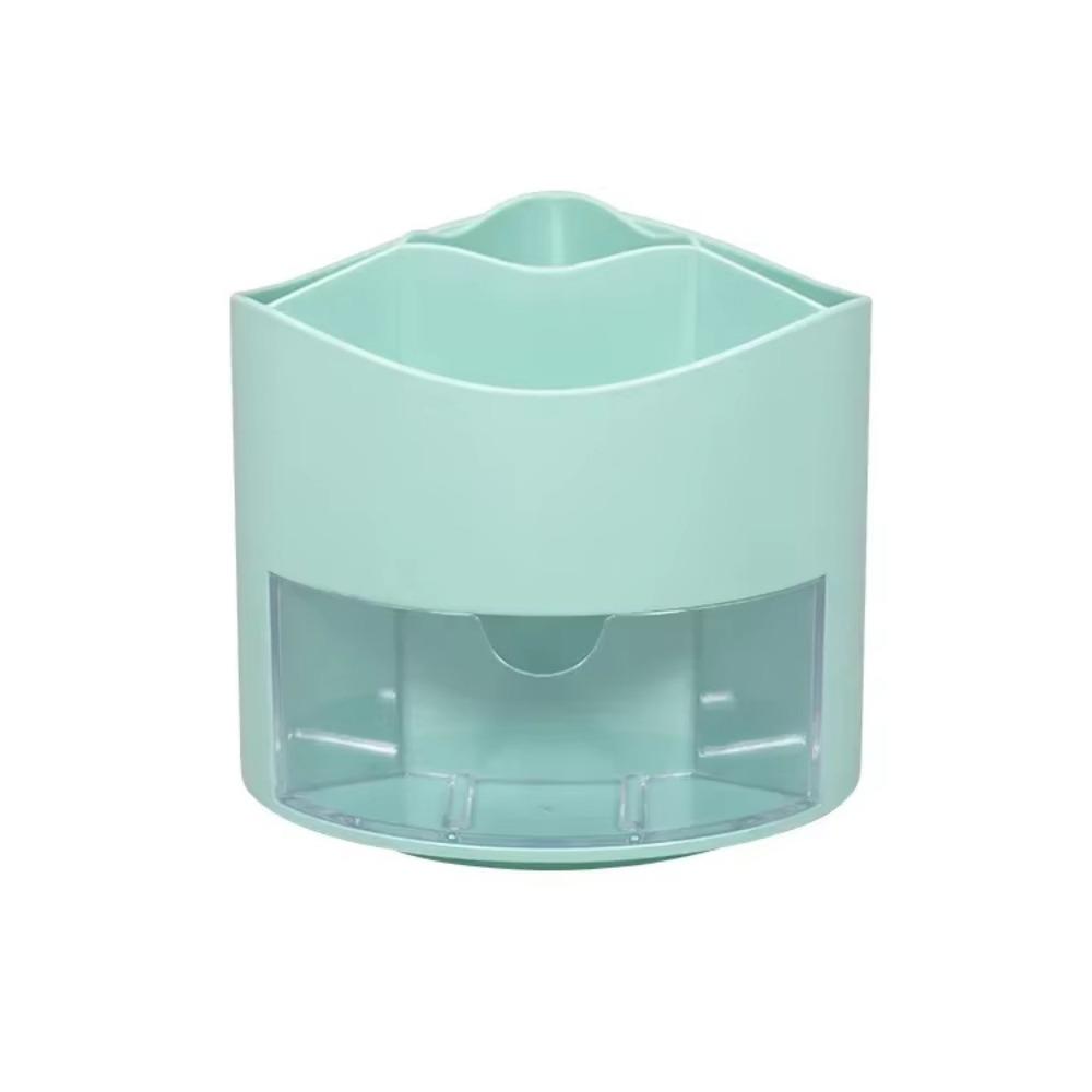 

Компактный контейнер для хранения карандашей, вращающийся на 360°, органайзер для кистей для макияжа, вращающийся держатель для ручек зелёный