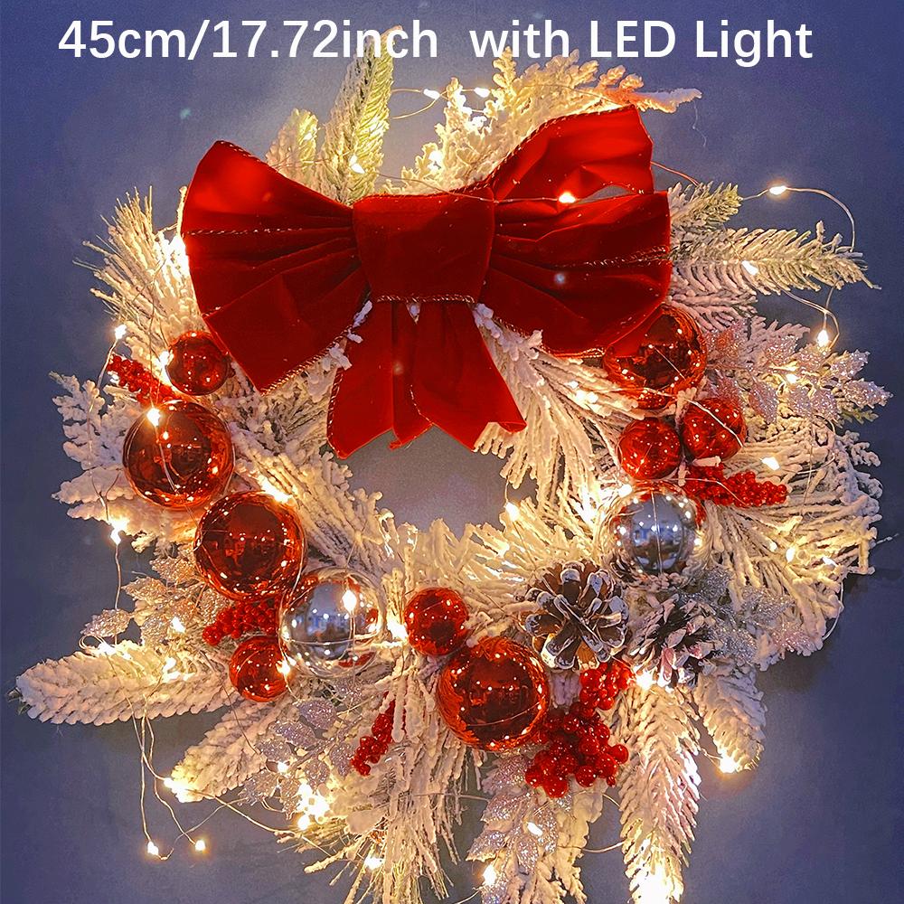 Christmas Wreath For Front Door Red Ball Ornaments Hanging Door Wreath Window Decor Home Party Navidad Christmas Decoration 2025