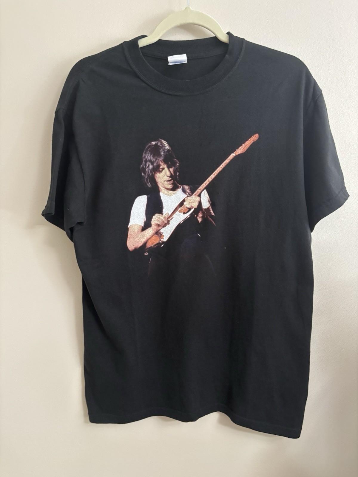 Vintage Jeff Beck Shirt Mens M Black Solo Tour Guitar Concert Graphic M&O Knits Unisex T-Shirt S