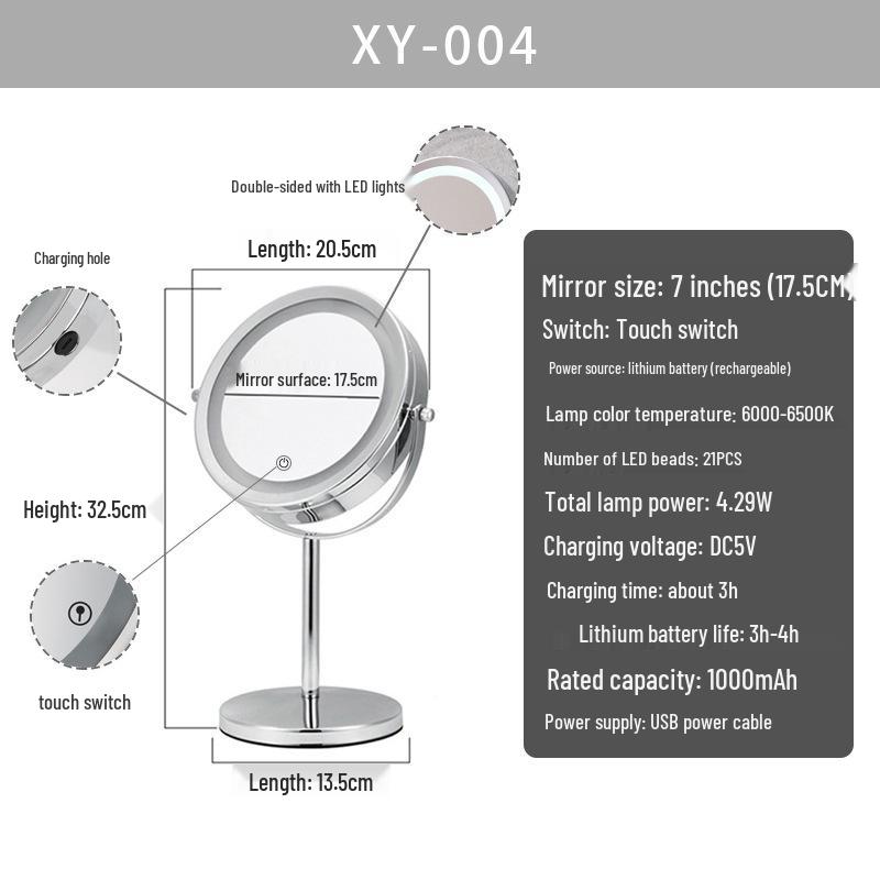 Stylish Double-Sided LED Makeup Mirror with Magnification