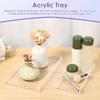 2Pcs Bathroom Tray Acrylic Transparent Tabletop Storage Tray Decorative Scalloped Vanity Tray for Bathroom Kitchen Living Room