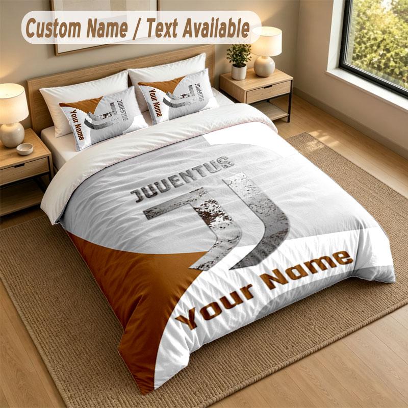 Bedding Set 1 Duvet Cover 2 Pillowcases Juventus FC Print Soft Bed Linen Bedroom Decor