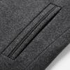 Men Woolen Coat Stand Collar Solid Color Windproof Autumn Winter Thicken Trench Coat Overcoat Business Windbreaker Streetwear