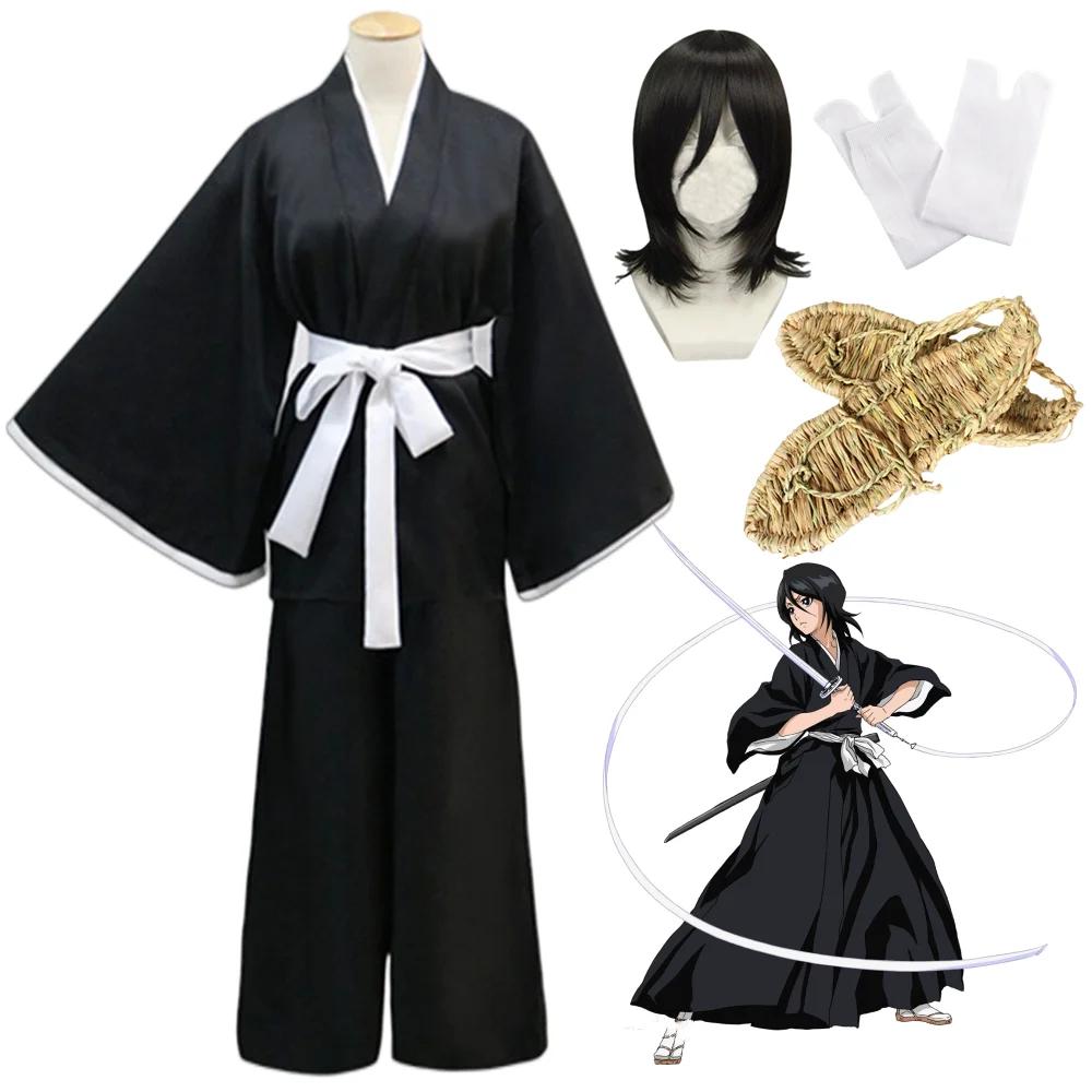 Anime Bleach Jelmez Kuchiki Rukia Cosplay Rukia Kuchiki Parókák És Kimonó Egyenruha Készletek Die Pa Ruházat
