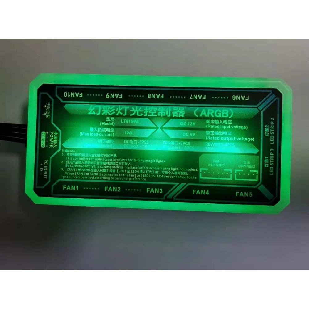 Smart RGB Fan Controller Hub With 10 Ports And Remote For PC Case ARGB Cooling System Lighting Control Accessories