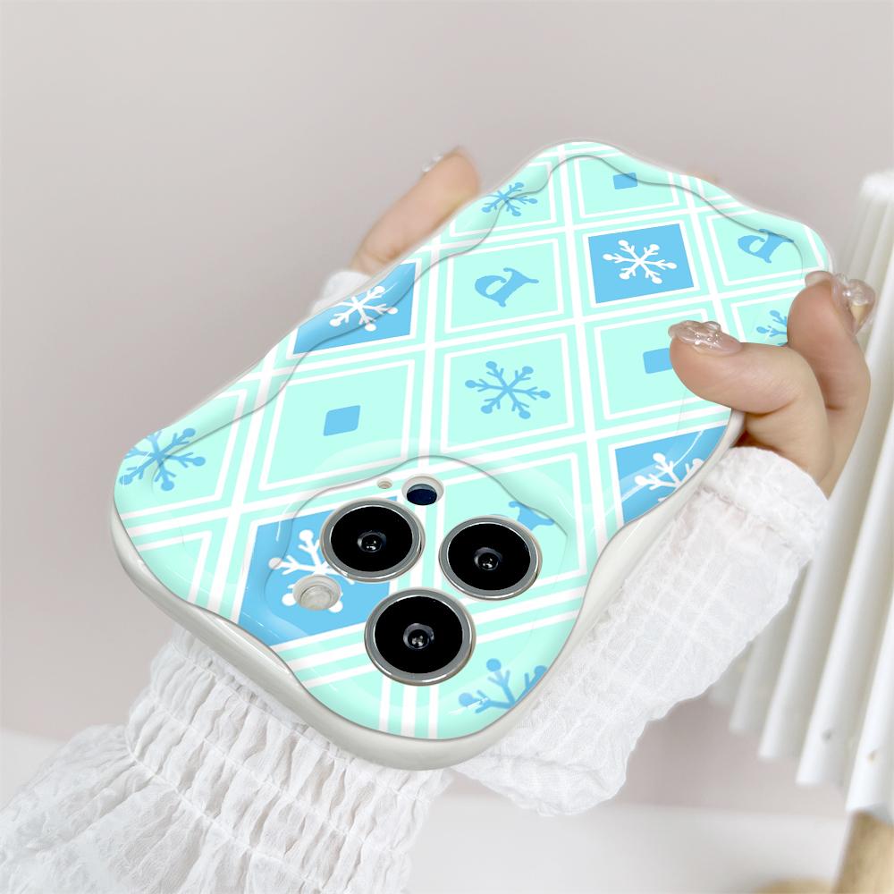For iPhone 16 15 14 13 12 Pro Max Samsung S24 Ultra S23 S22 Plus Redmi Note 13 Pro Lattice Collection Cream Texture Soft Silicone Cover Phone Case