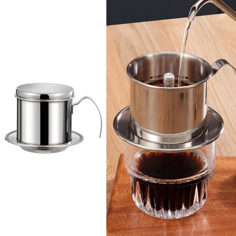 Stainless Steel Coffee Filter Durable Reusable Pouring Over Drip Cup For Home Office Travel Vietnamese Coffee Dripper