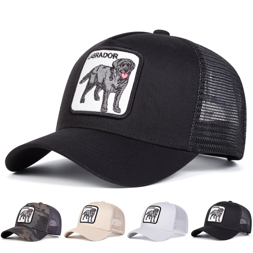 Herren LABRADOR-Welpen-Stickerei-Mesh-Baseballkappe Damen Atmungsaktive Golf-Frühlings- und Sommer-Outdoor-Reisehüte Trucker Caps