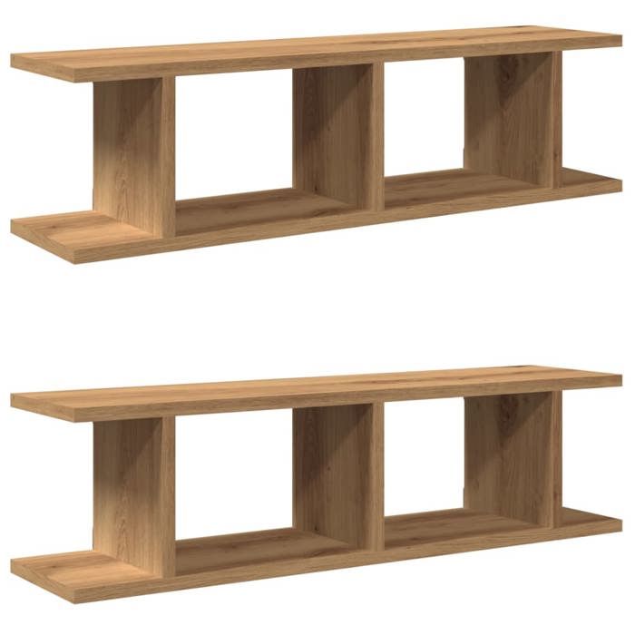 VidaXL Wall Shelves 2 Pcs Artisan Oak 75x18x20 Cm, Floating Shelf, Laundry Shelf, CD Shelf, Shelf 856599