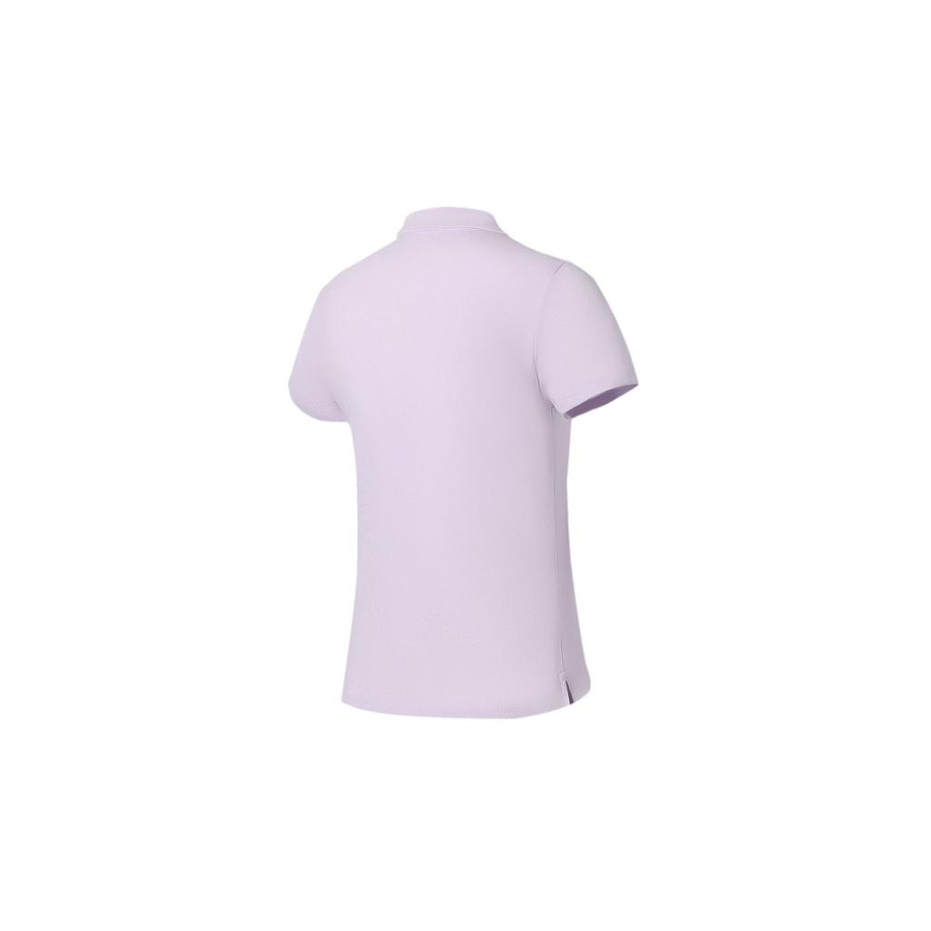 Li-Ning Fitness Series Solid Color Logo Polo Shirt Women Tops Light-Mist-Purple APLT128-1