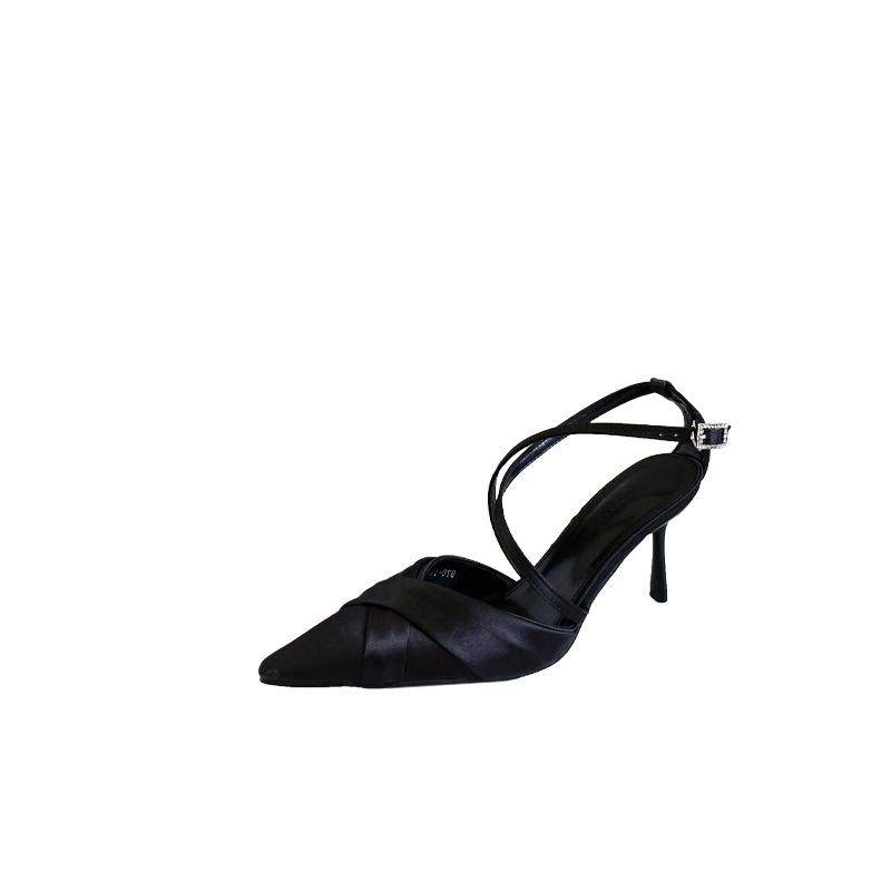 Spring Pointed Thin Heel High Heel Temperament Thin French Fashion Sexy Beautiful Bag Head Sandals