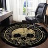 1pc Skull Mandala Office Round Area Rug, Under Office Chairs Bedroom Living Room Home Decor, Room Deco
