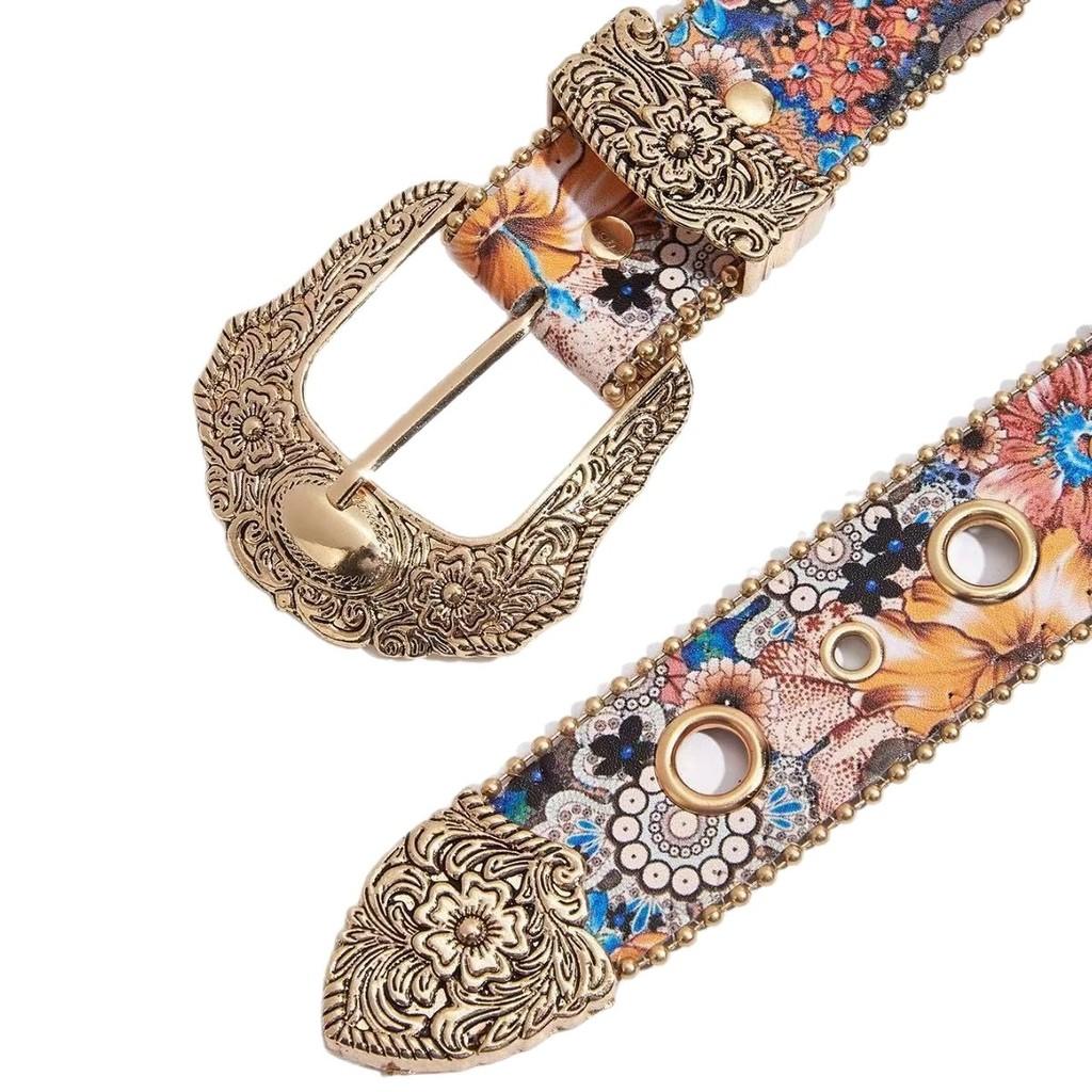 American Style Pu Leather Belt With Irregular Pattern Punk Fashion Accessory For Men