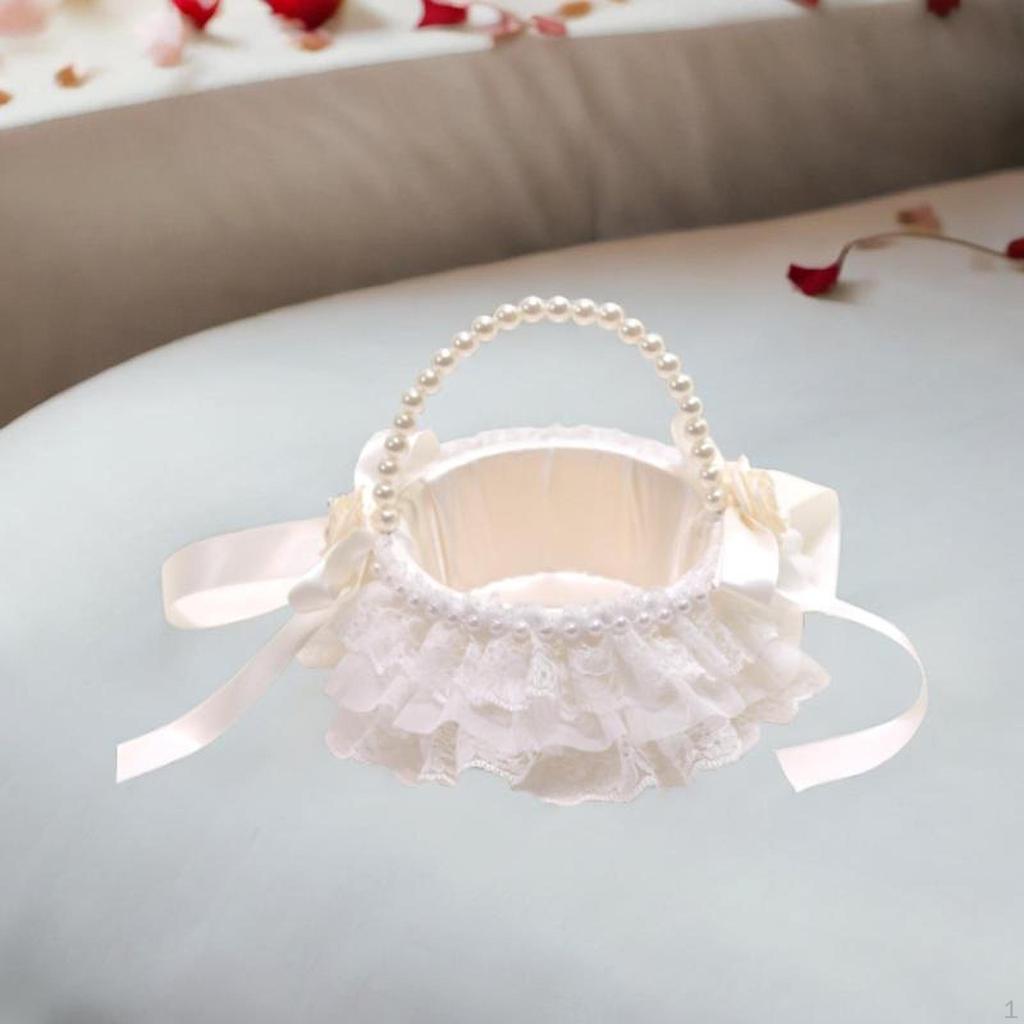Fashionable Flower Girl Basket for Garden Ceremonies And Parties