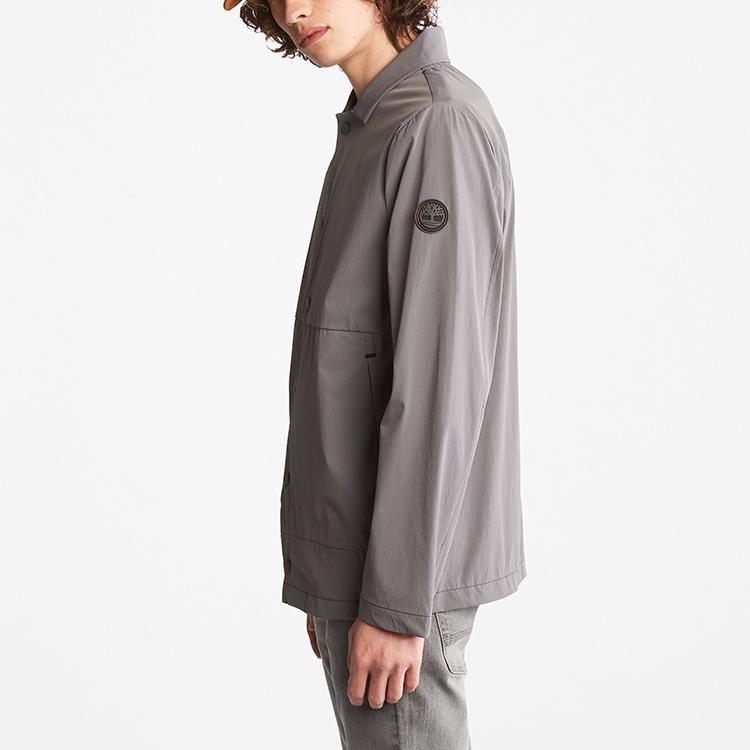 Timberland Casual Solid Color Zip Pocket Jacket Men Jackets Gray A26B6-033