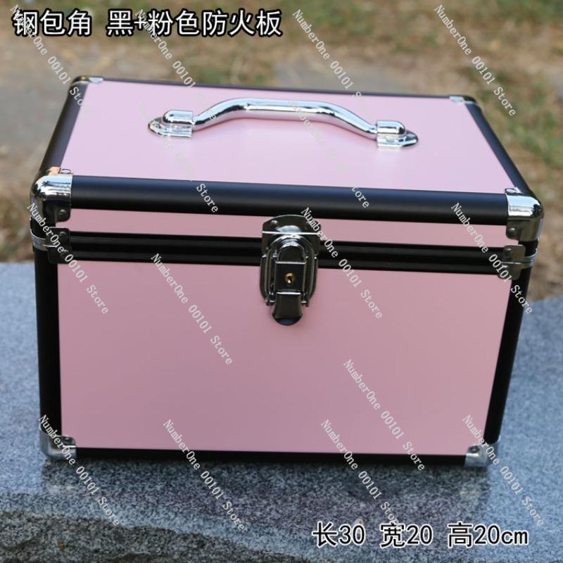 Large steel-reinforced cosmetic case with aluminum alloy frame,double-layer portable toolbox for foot bath tools