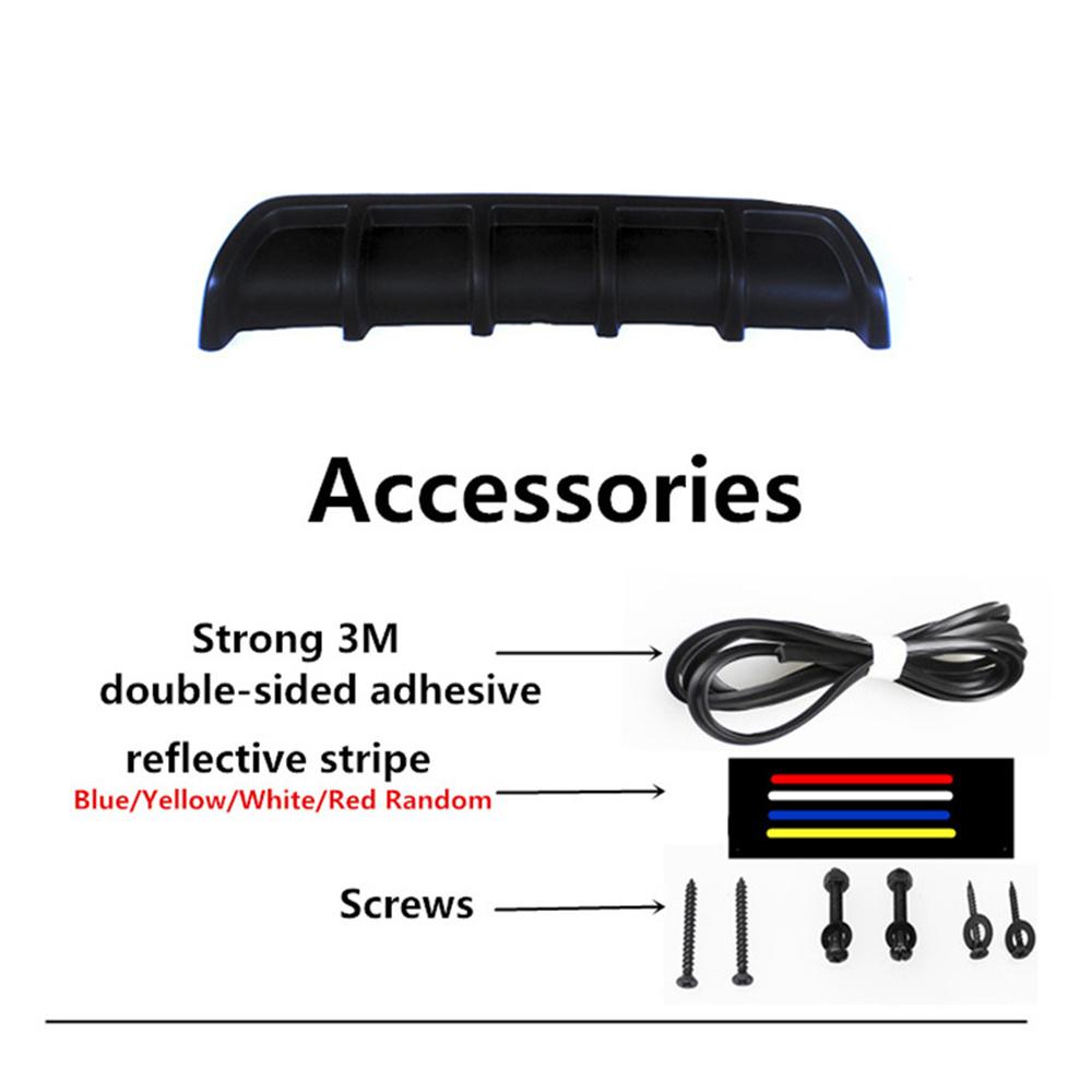 Diffuseur aileron de requin noir mat 25" – Lèvre universelle pour pare-chocs arrière – ABS