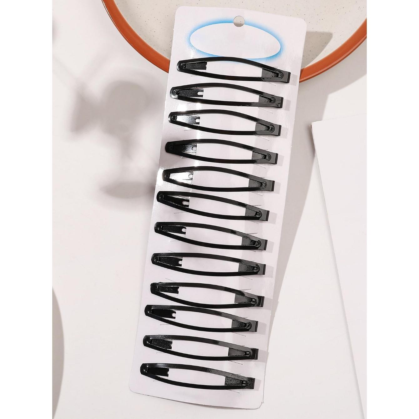

12 Pcs Black Large Metal Hair Snap Clips 3.15 Inch Long Noslip Hair Clips Barrettes for Women and Girls Hair Clips Accessories