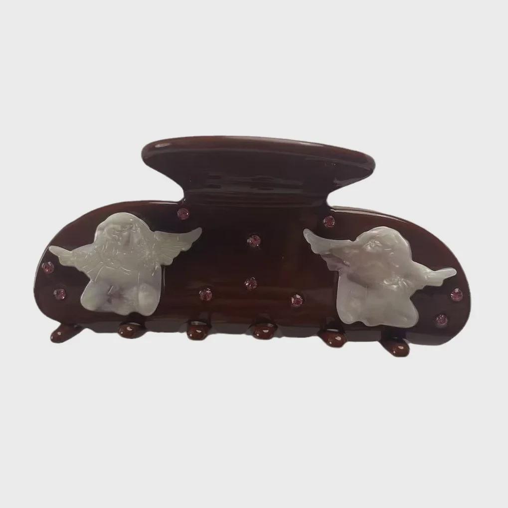 New Arrival Cupid Angel Hairpin: Luxury Acetate Diamond Clip & Fashion Medium Shark Headdress