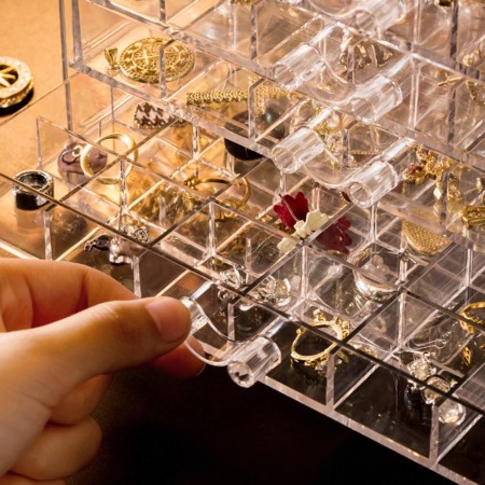 120 Grids Transparent Organizer Box Plastic Nail Art Storage Box Jewelry Storage Box  Bathroom