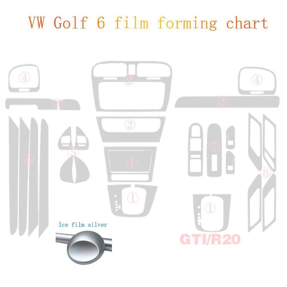 Car-Styling 5D Carbon Fiber Car Interior Center Console Color Change Molding Sticker Decals For Volkswagen VW Golf 6 GTI MK6 R20