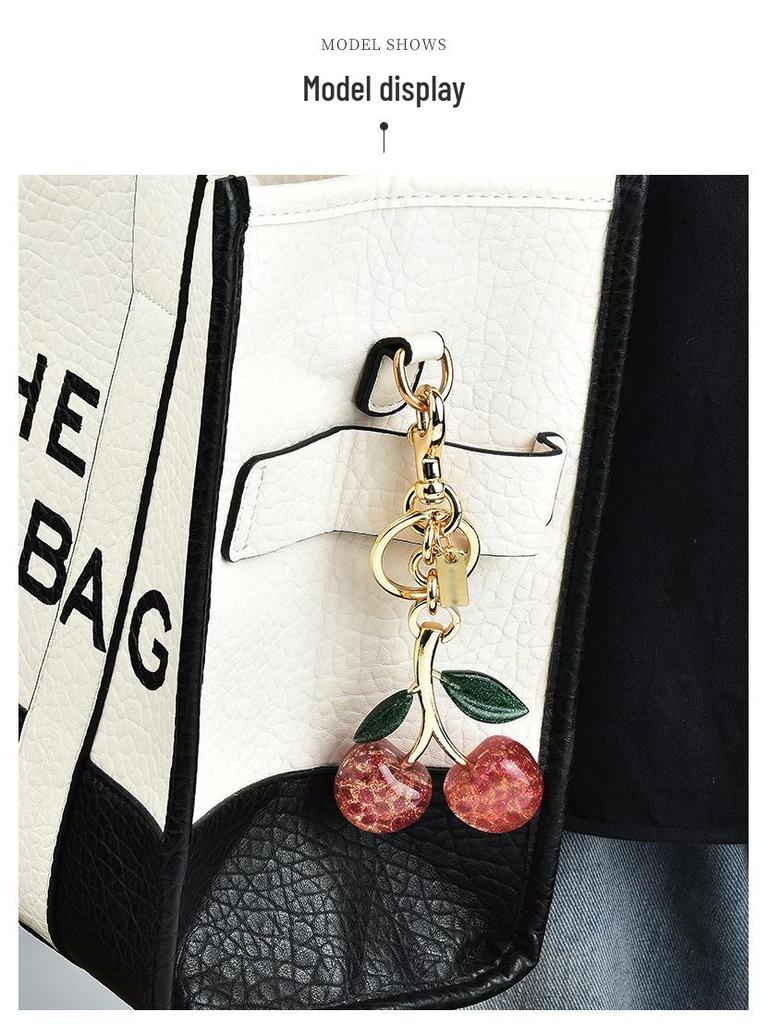 Cherry Keychain Bag Charm - Women's Exquisite Bag Jewelry & Car Key Accessory