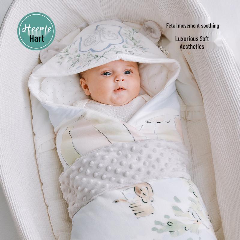 Newborn Baby Swaddle Blanket with Mulberry Silk - Velvet Plush for Delivery Room and Home