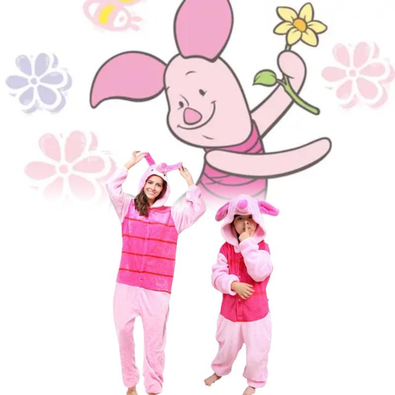 Piglet The Winnie Pooh Characters Unisex Fancy Dress Costume Pyjamasaa Hoodies