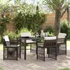 VidaXL 5-Piece Garden Dining Set with Cushions Brown Poly Rattan 3380782