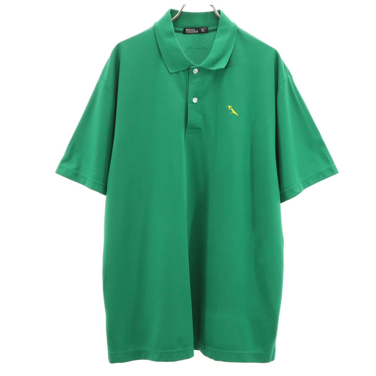

MONOCROM Short sleeve Polo shirt XL green Men s Used