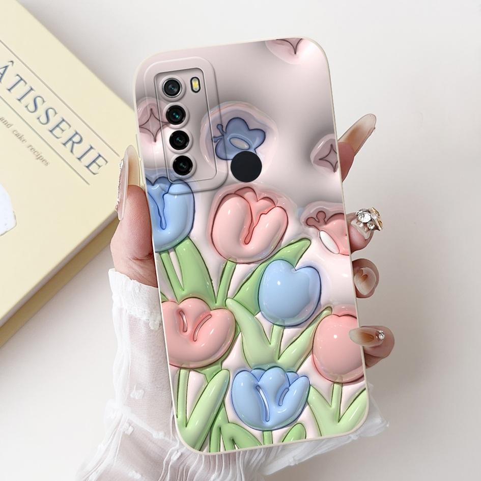 For Xiaomi Redmi Note 8 Case Luxury Flower Cactus Soft Silicone Camera Protection Cover For Redmi Note 8T Coque Note8 Phone Case