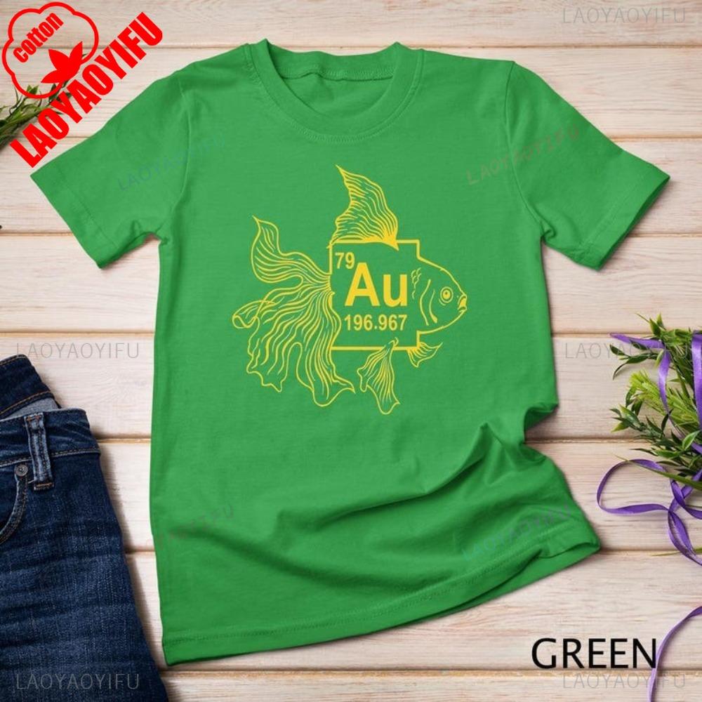 Goldfisch AU Chemie Wissenschaft T-Shirt Lustiger Goldfisch Einzigartiges Design Sweatshirt Chemie-Liebhaber Der Goldfische Hält Geschenk T-Shirt Oberteile