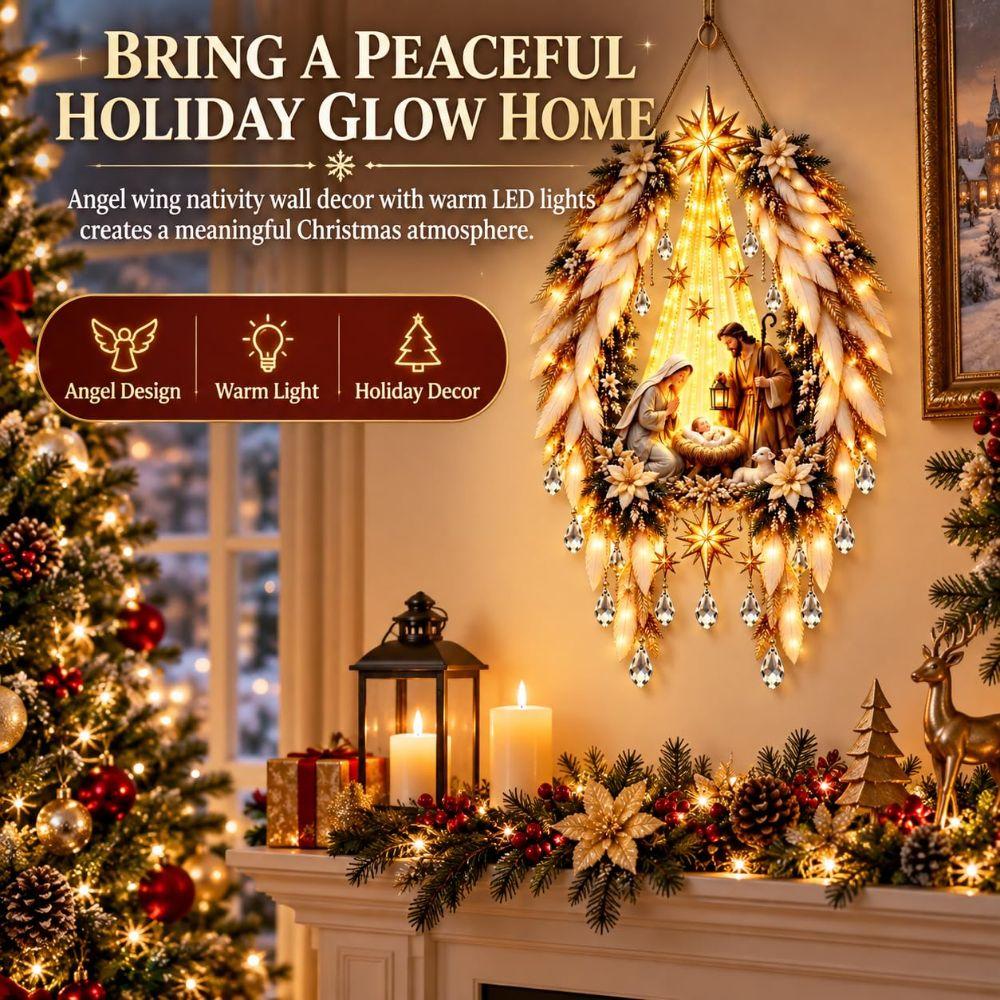 LED Angel Blessing Wall Light Starglow Cascading Glowing Star Light Christmas Holiday