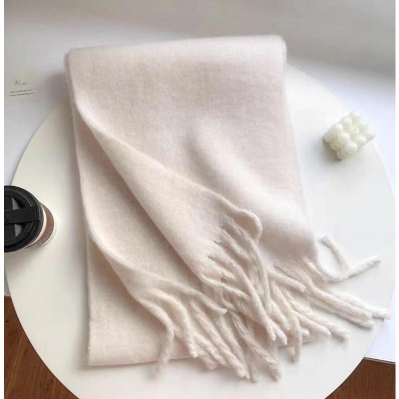 Cream sweet girl style extended scarf new autumn and winter imitation cashmere fluffy versatile fashion warm scarf