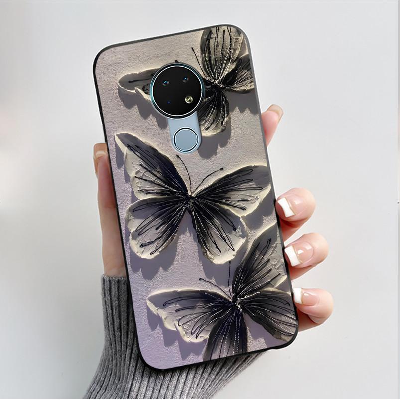 

Printing Pattern Case For Nokia 6.2 / Nokia 7.2 Capa Coque Soft Silicone Black Shell Cover Cute Flower Cartoon Casing Fundas Nokia 7.2