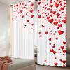 2Pcs Cute Valentines Day Curtain Valentine'S Red Pink Heart Love Decor Curtains For Decoration Suitable For Living Room Bedroom