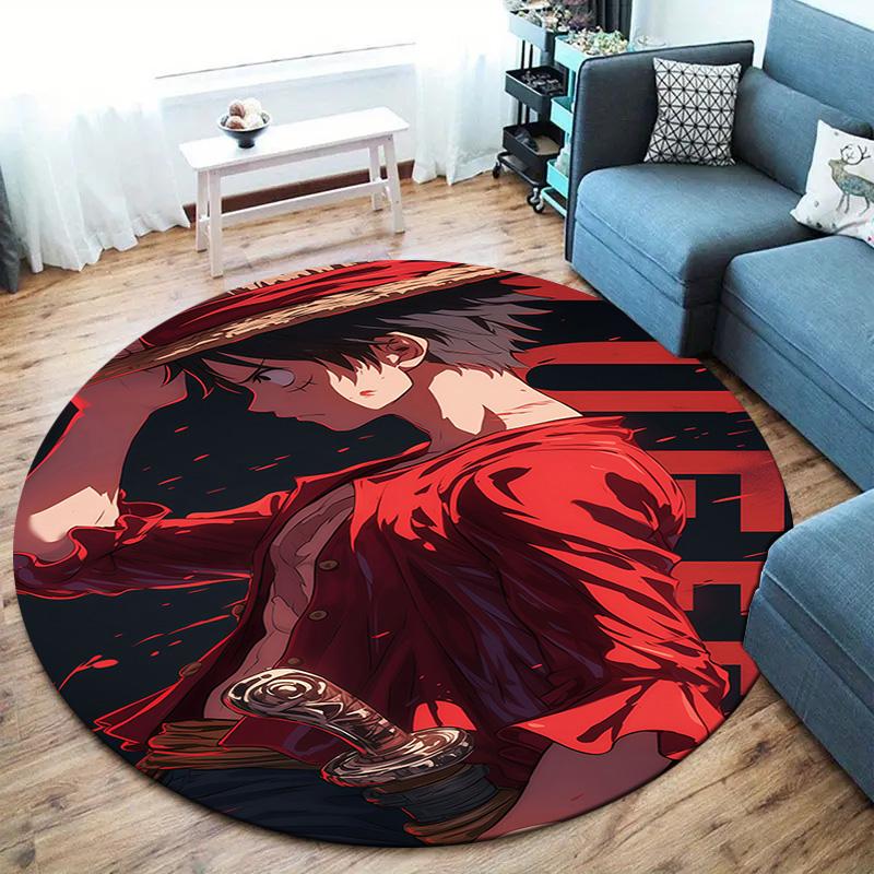 Luffy D Round Area Rug Carpet Rug For Living Room Bedroom Sofa Playroom Decor Nonslip Floor Mat