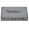 SPDIF für Toslink Digital Optischer Sound Switch 3 in 1 Out Digitaler Sound Switch mit Fernbedienung f