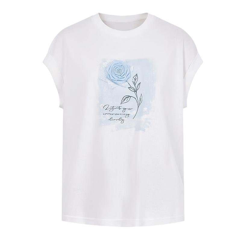 Qiusyiren Women s 3D Floral Print Sleeveless T-shirt L